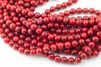 Natural Bamboo Coral Round High Quality 4mm 6mm 8mm 10mm 12mm Full Strand 16" Gemstone Beads