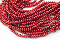 Red Bamboo Coral Roundel High Quality 7mm Full Strand 16" Gemstone Beads
