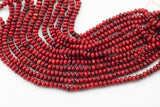 Red Bamboo Coral Roundel High Quality 7mm Full Strand 16" Gemstone Beads