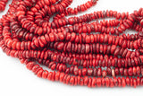 Natural Bamboo Coral Free form Roundel Beads. Medium Size- 10mm or 12mm-15.5 inch strand Gemstone Beads