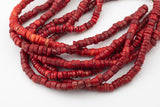 Natural Bamboo Coral Free form Heishi Beads. Medium Size- 10mm or 12mm-15.5 inch strand Gemstone Beads