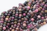Natural Watermelon Tourmaline High Quality in Round, 4mm, 6mm, 8mm, 10mm AAA Quality Smooth Gemstone Beads