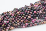 Natural Watermelon Tourmaline High Quality in Round, 4mm, 6mm, 8mm, 10mm AAA Quality Smooth Gemstone Beads