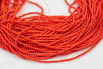 2mm or 3mm Crystal Round -2 or 5 or 10 STRANDS- Extra Fine-15.5 inches long about 100+ Beads - Fusia Orange