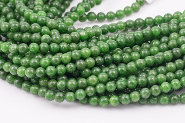 Olive Green - JADE Smooth Round- 6mm 8mm 10mm 12mm-Full Strand 15.5 inch Strand AAA Quality