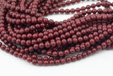 Maroon Red - JADE Smooth Round- 6mm 8mm 10mm 12mm-Full Strand 15.5 inch Strand AAA Quality