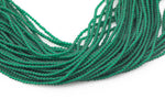2mm or 3mm Crystal Round -2 or 5 or 10 STRANDS- Extra Fine-15.5 inches long about 100+ Beads -Matt Green