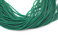 2mm or 3mm Crystal Round -2 or 5 or 10 STRANDS- Extra Fine-15.5 inches long about 100+ Beads -Matt Green