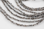 Super Clear Natural Herkimer Diamond Quartz Beads 6mm Double Pointed Quartz 14" Strand Top Drilled- dark color