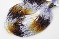 2mm Crystal Round 1 or 2 or 5 or 10 STRANDS- 14.5 inch strand- Brown Umbre