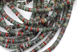 Natural Dragon Blood Stone - High Quality in Saucer Roundel, 6mm Smooth Gemstone Beads Thin Roundel