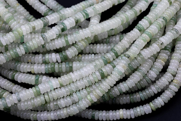 Natural Jadeite - High Quality in Saucer Roundel, 6mm Smooth Gemstone Beads Thin Roundel
