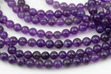 Natural AA AMETHYST Gemstone Beads Round - Medium Dark Color AAA Quality Smooth Gemstone Beads