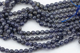 Natural Iolite Beads Full Strands-15.5 inches- Nice Size Hole-Polished Plain Round- 8mm, 10mm, 12mm- A quality A Quality Smooth