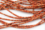 Orange Sea Sediment Jasper Heishi Discs Beads 2x4mm 3x6mm 15.5" Strand