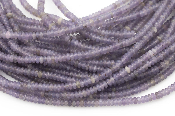 Lepidolites - High Quality in Smooth Saucer Roundel, 4mm Flat Rondel 15 Inches Thin Roundel