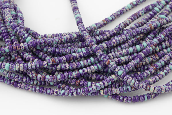 Sea Sediment Jasper - High Quality in Smooth Saucer Roundel, 4mm Flat Rondel 15 Inches Thin Roundel