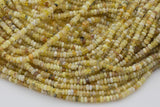 Yellow Opal - High Quality in Smooth Saucer Roundel, 4mm Flat Rondel 15 Inches Thin Roundel