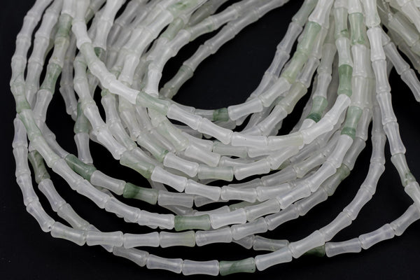 Natural Jadeite - High Quality in Smooth Bamboo Shape, 5x11mm Flat