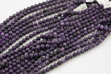 Natural Purple Mica Lepidolite Beads Intense Purple High Quality Round 4mm 6mm 8mm 10mm 12mm 15.5 inch Strand AAA Quality