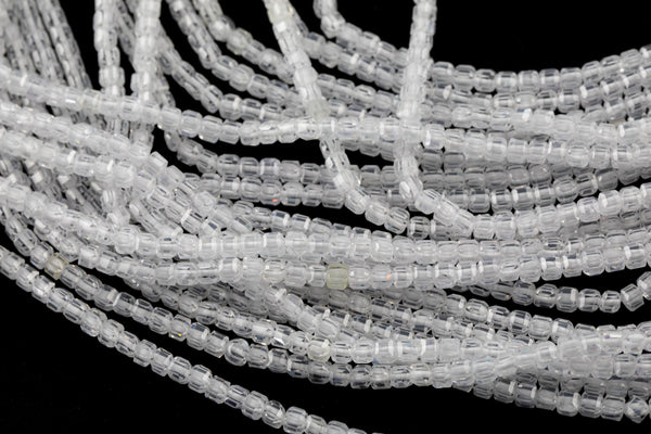 Cubic Zirconia Faceted Cube Beads Size- 15.5" Strand