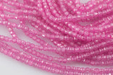 Cubic Zirconia Pink Faceted Cube Beads Size- 15.5" Strand