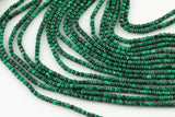 Natural Malachite Faceted Cube Beads Size 3mm 15.5" Strand