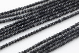 Natural Black Tourmaline Faceted Cube Beads Size 3mm 15.5" Strand