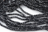 Natural Black Tourmaline Faceted Cube Beads Size 3mm 15.5" Strand