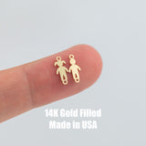 Boy Girl Permanent Jewelry Connector- Intricate Detail - 14kt gold filled or Sterling Silver - Made in the USA