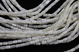Iridescent White Mother of Pearl MOP Shell Barrel Beads- 6mm- 15.5'' Strand Shell Beads