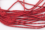 Red Jasper Heishi Discs Beads 1.5x2mm15.5" Strand- Extra Fine