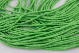 Green Jasper Heishi Discs Beads 1.5x2mm 15.5" Strand- Extra Fine