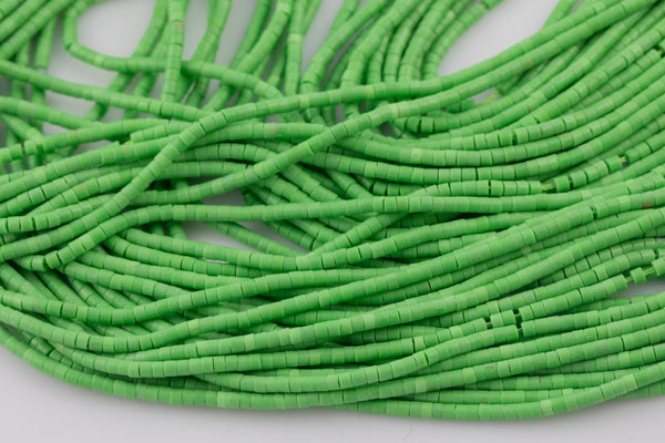 Green Jasper Heishi Discs Beads 1.5x2mm15.5" Strand- Extra Fine