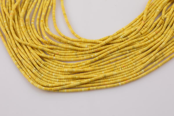 Yellow Jasper Heishi Discs Beads 1.5x2mm15.5" Strand- Extra Fine