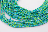 Multi Jasper Heishi CUbe Beads 12.5mm 15.5" Strand- Extra Fine