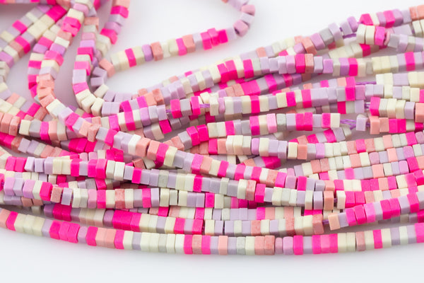 Multi Jasper Heishi CUbe Beads 12.5mm 15.5" Strand- Extra Fine