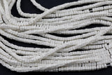 White Jasper Heishi Cube Beads 12.5mm 15.5" Strand- Extra Fine
