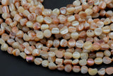 Light Beige Mother of Pearl Nugget Strand -Handmade Jewelry- 15.5 inches- 38 pcs- 9-10mm