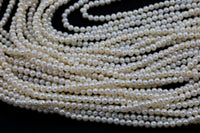 3.5mm off Round Pearl Freshwater Pearl-Full Strand 15 inch Strand