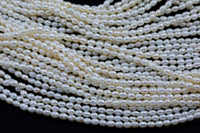 3x4mm Rice Potato Pearl Freshwater Pearl-Full Strand 15.5 inch Strand