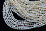 3x4mm Rice Potato Pearl Freshwater Pearl-Full Strand 15.5 inch Strand
