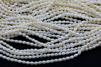 3x4mm Rice Potato Pearl Freshwater Pearl-Full Strand 15.5 inch Strand