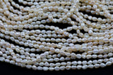 3x4mm Rice Potato Pearl Freshwater Pearl-Full Strand 15.5 inch Strand