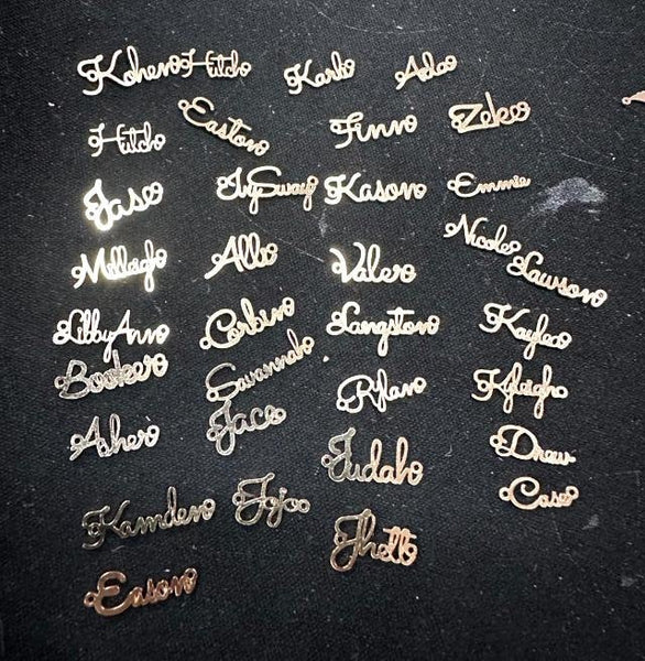 Custom Gold Filled Connectors - any WORD or NAME connector for Permanent Jewelry, sterling silver or gold filled