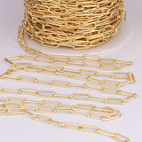 5x15mm Paperclip Chain 18K PVD ION Gold Plated Chain by the yard
