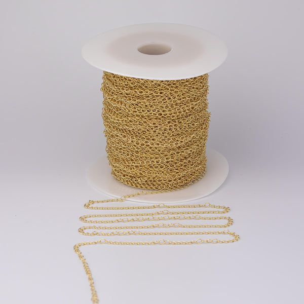 3mm Extender Curb Chain 18K PVD ION Plated Gold Plated Chain