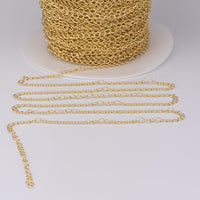 3mm Extender Curb Chain 18K PVD ION Plated Gold Plated Chain