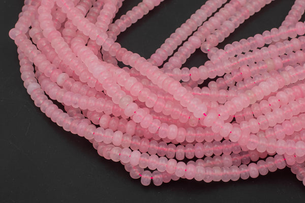 6mm 8mm Rose quartz Jade Beads Roundel Rondelle Smooth Full Strand 15.5 inch Strand