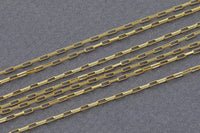 Gold Filled Flat Tubed Rectangular Chain 1.3x3mm links- Wholesale, USA Made, Chain by foot- Paper Clip Chain Permanent Jewelry Chain
